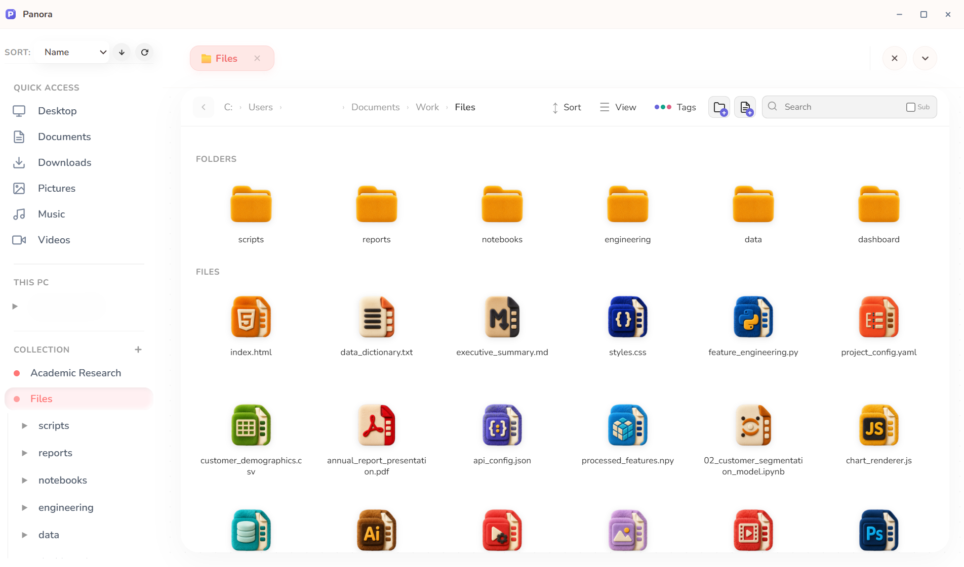Fur folder and file icon style preview