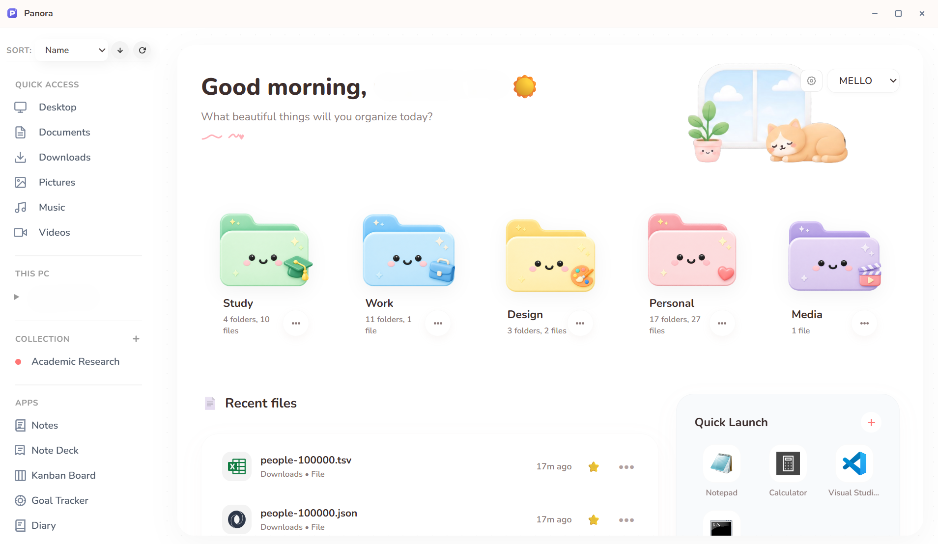 Mello theme preview